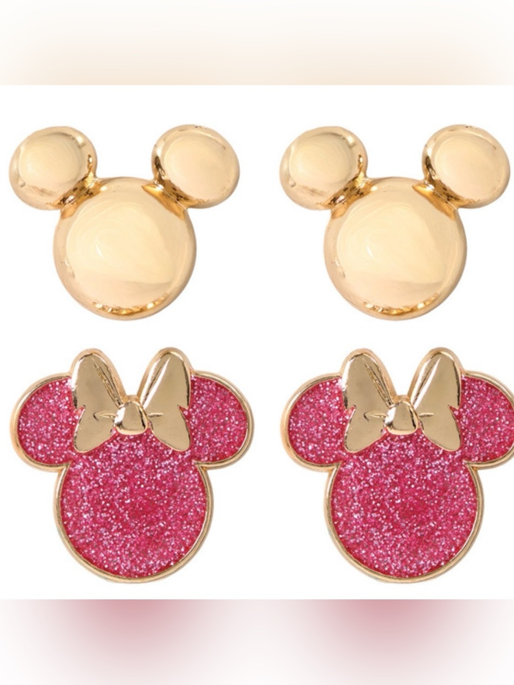 NWT Disney Pink/Gold Stud Minnie Character Earrings